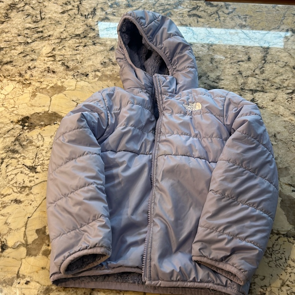 Girls north face reversible jacket